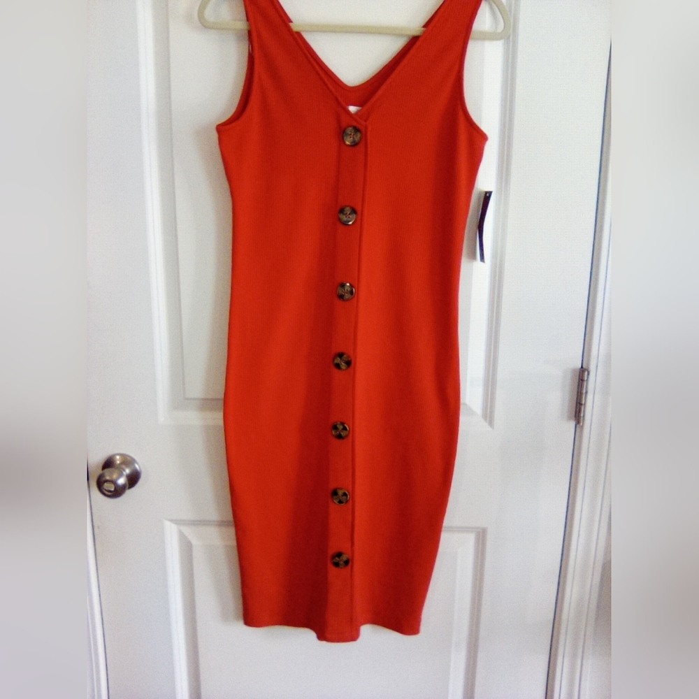 No Boundaries Burnt Orange Midi Dress Size Large